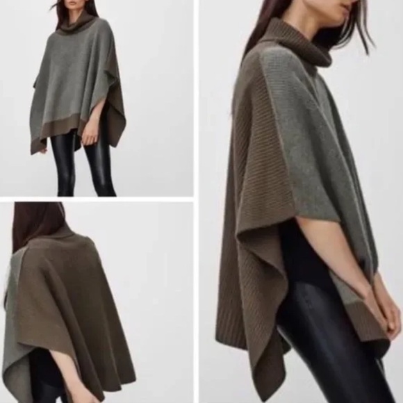 WILFRED Free Wellsh Turtleneck Wool Poncho Sweater - Picture 10 of 10